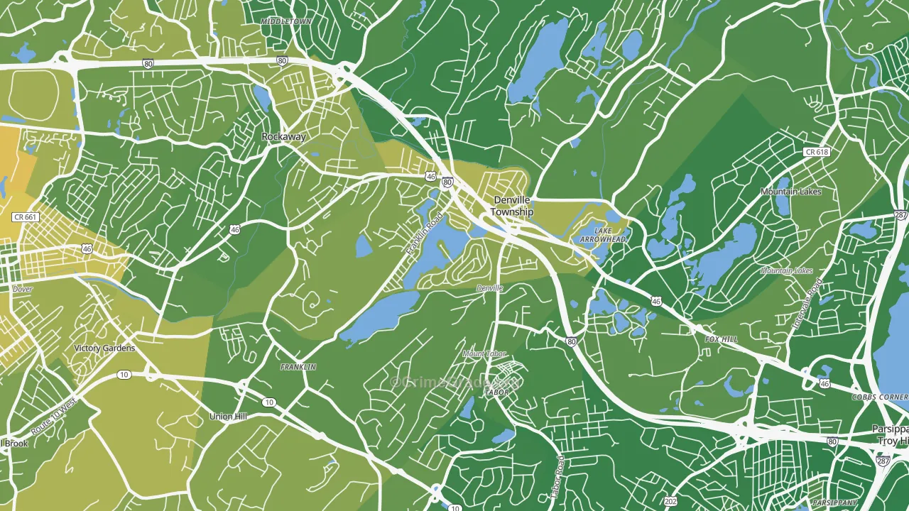 Denville, NJ Map of Murder Rates