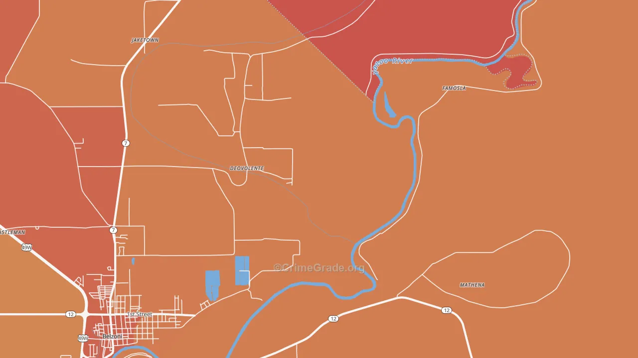 Deovolente, MS Map of Murder Rates