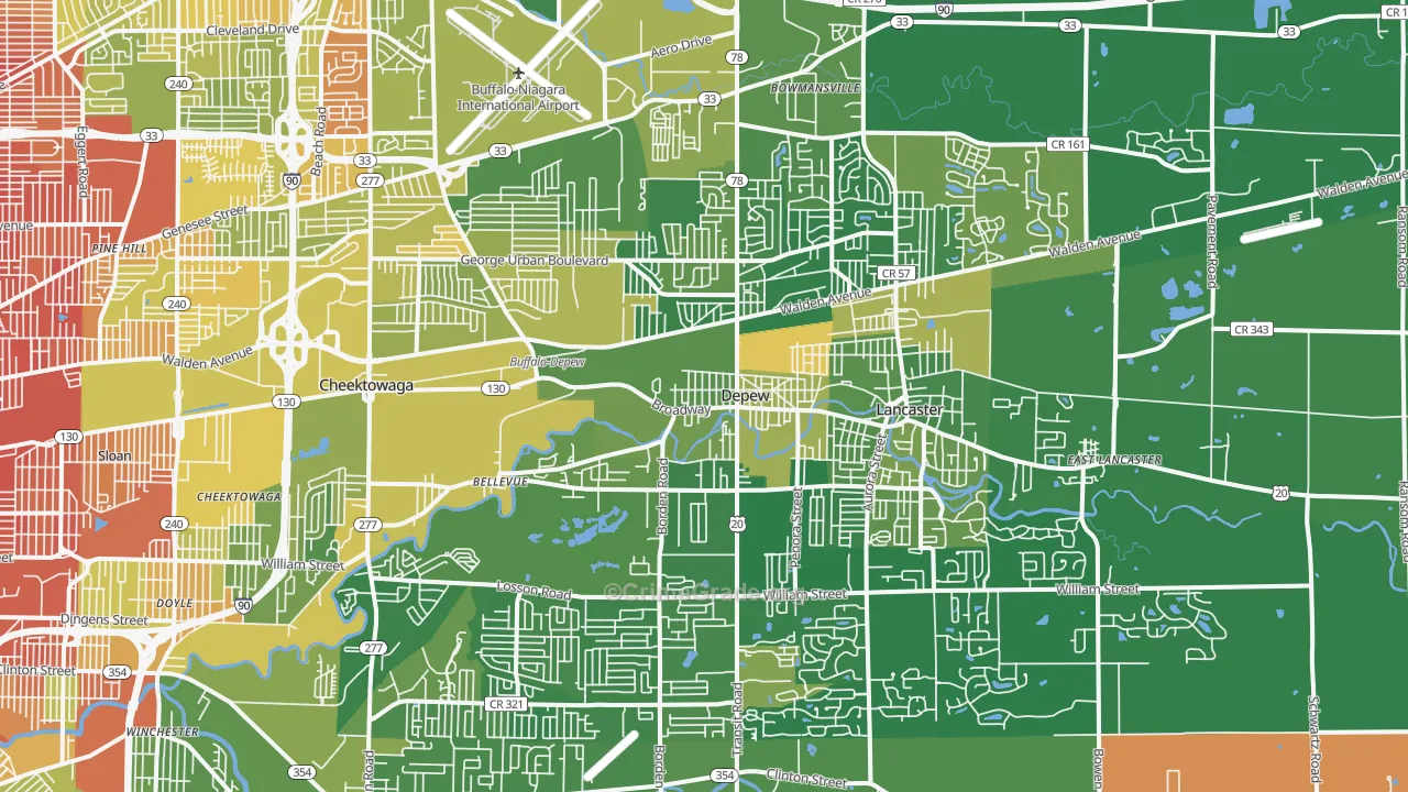 DePew, NY Map of Murder Rates