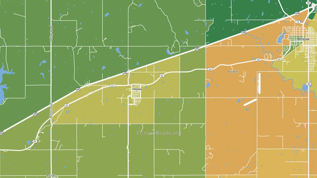 DePew, OK Map of Murder Rates