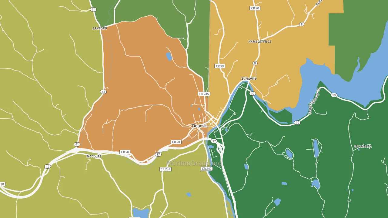 Deposit, NY Map of Murder Rates