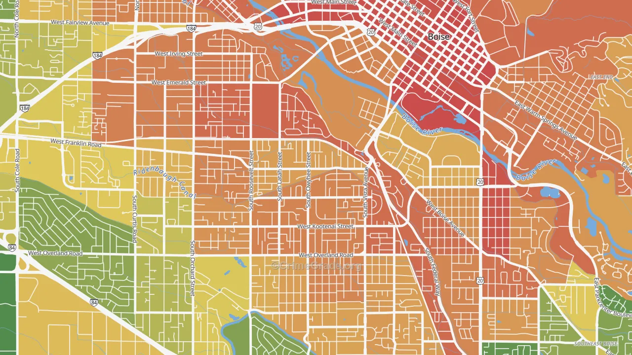 Depot Bench, Boise, ID Map of Murder Rates