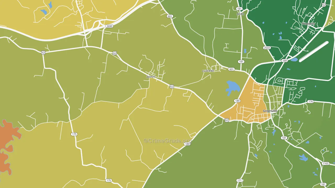 Depoy, KY Map of Murder Rates