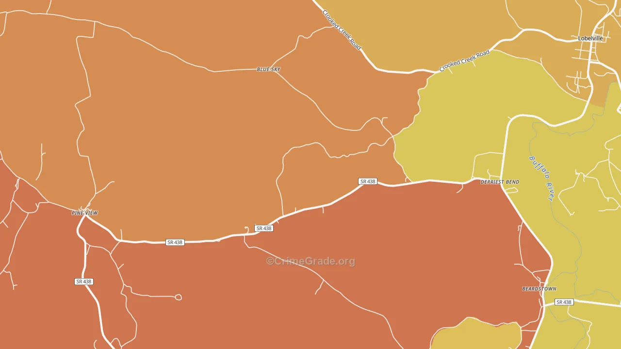 DePriest Bend, TN Map of Murder Rates
