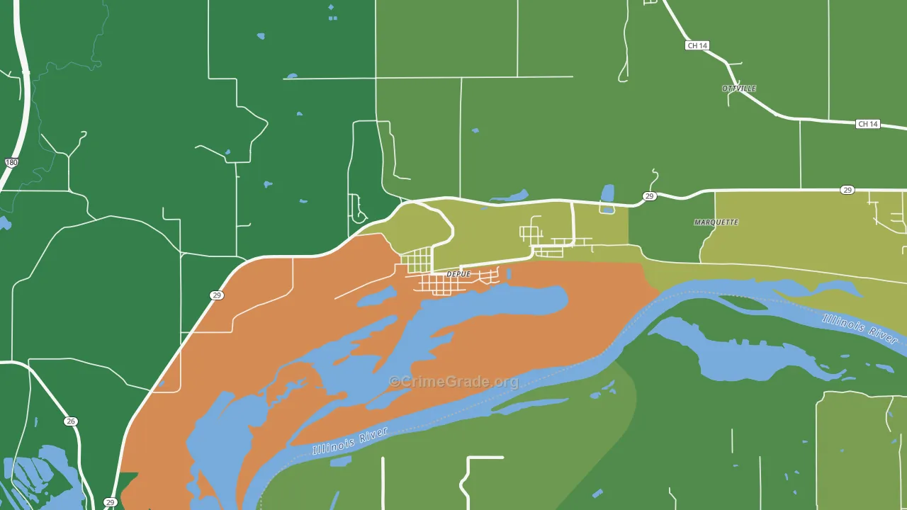 DePue, IL Map of Murder Rates