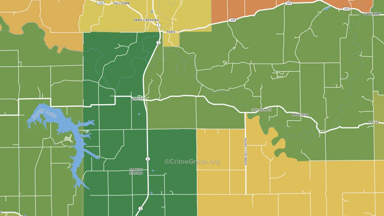 Deputy, IN Map of Murder Rates