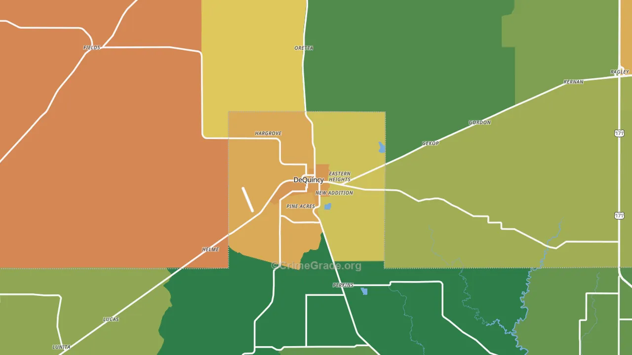 Dequincy, LA Map of Murder Rates