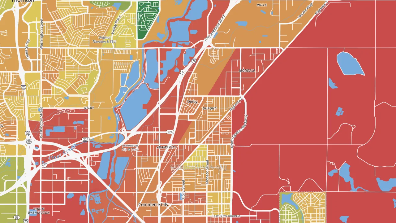 Derby, CO Map of Murder Rates