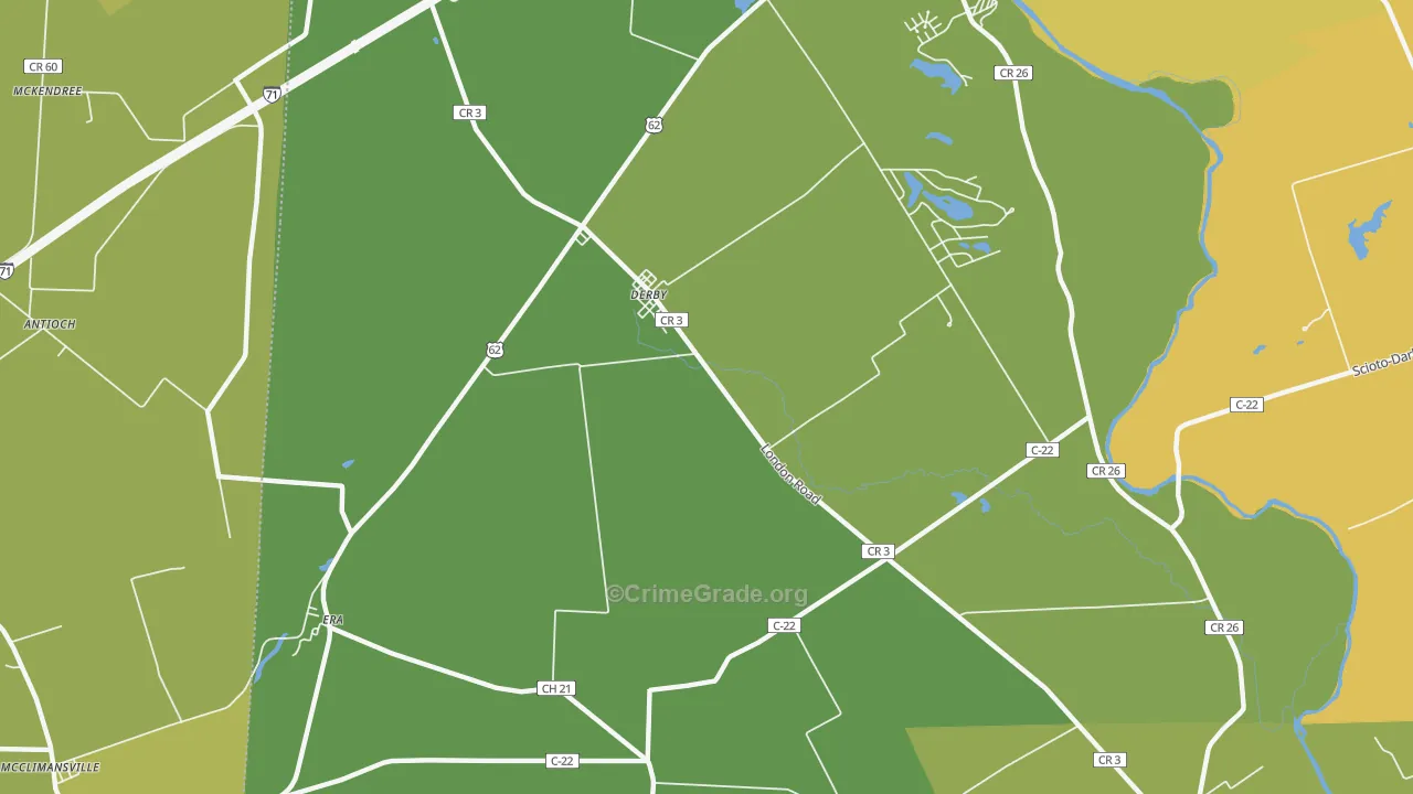Derby, OH Map of Murder Rates