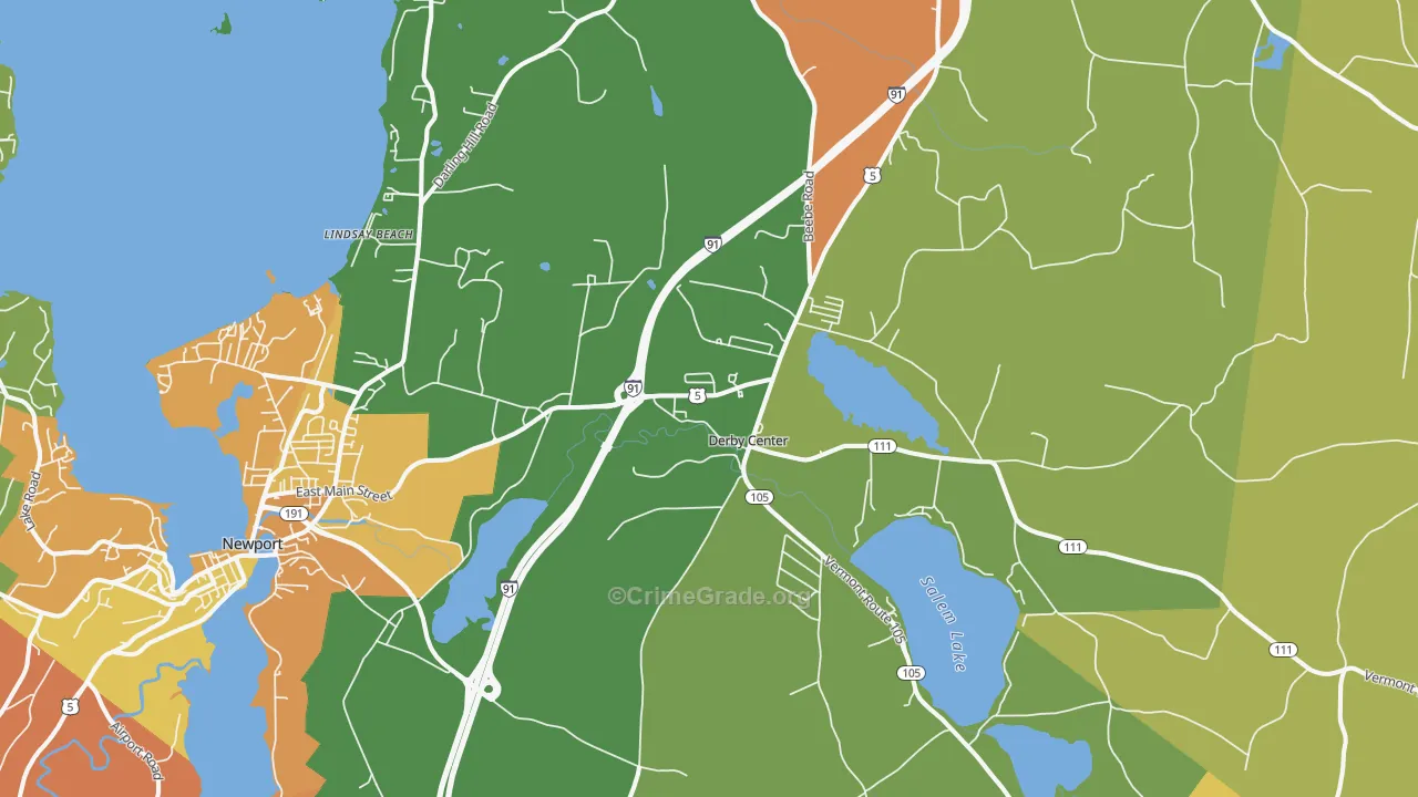 Derby, VT Map of Murder Rates