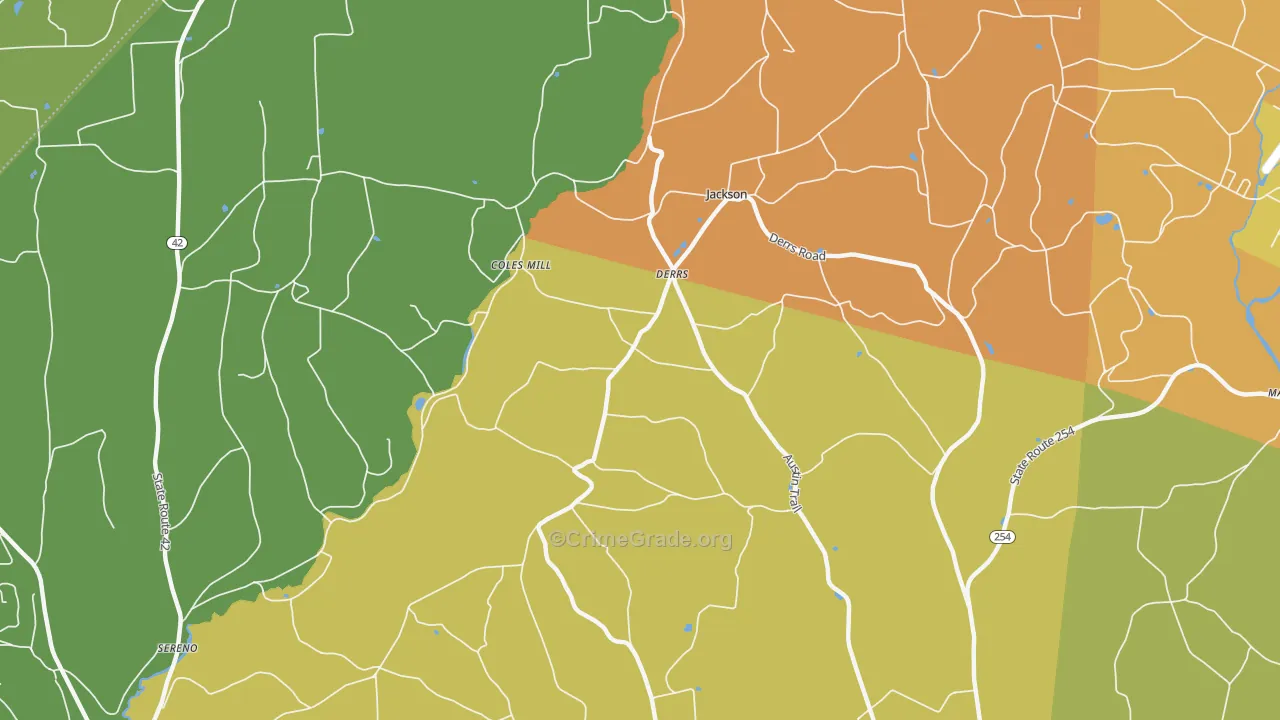 Derrs, PA Map of Murder Rates