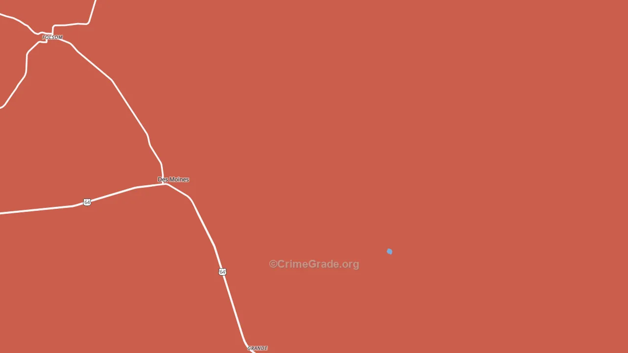 Des Moines, NM Map of Murder Rates