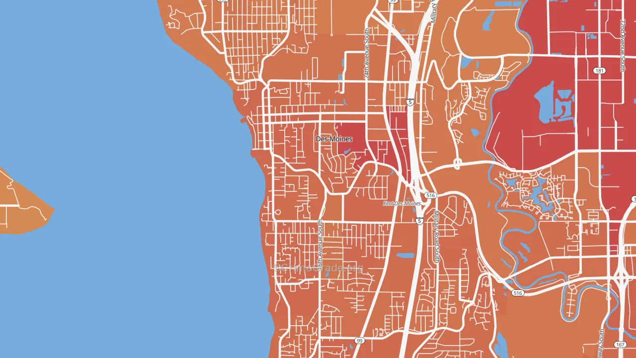 Des Moines, WA Map of Murder Rates