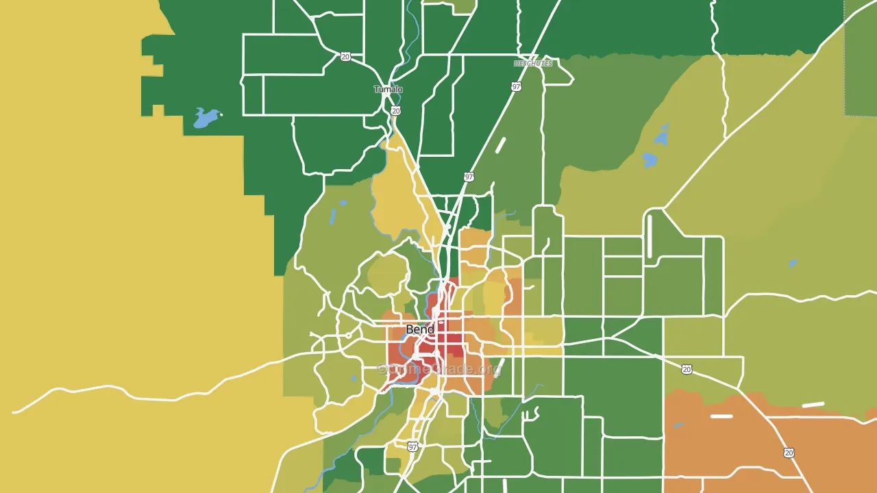 Deschutes County, OR Map of Murder Rates