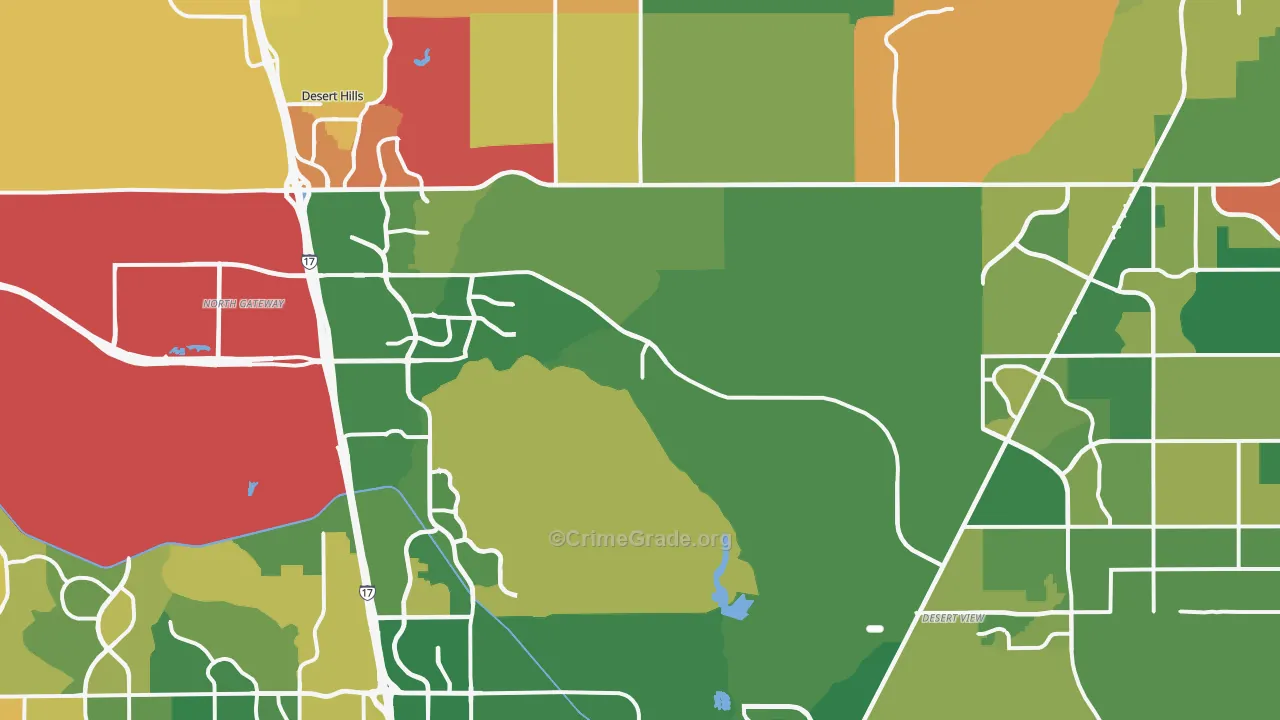 Desert Hills, Cave Creek, AZ Map of Murder Rates