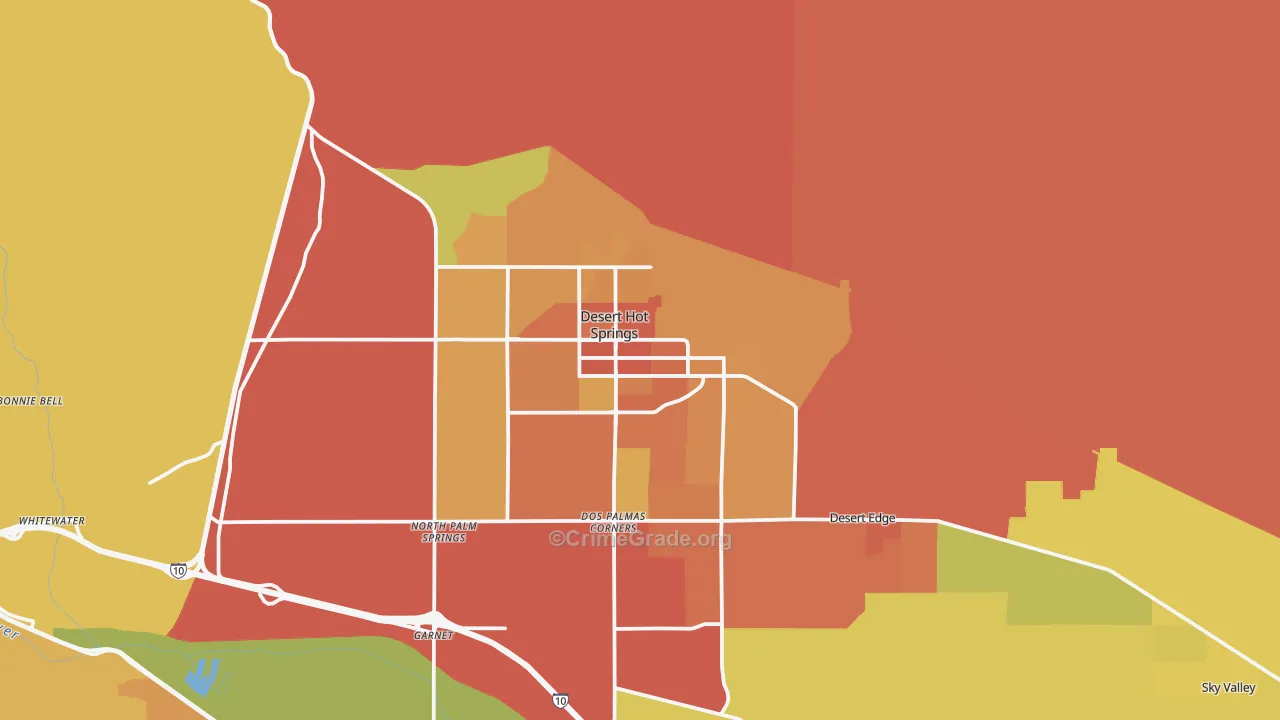 Desert Hot Springs, CA Map of Murder Rates