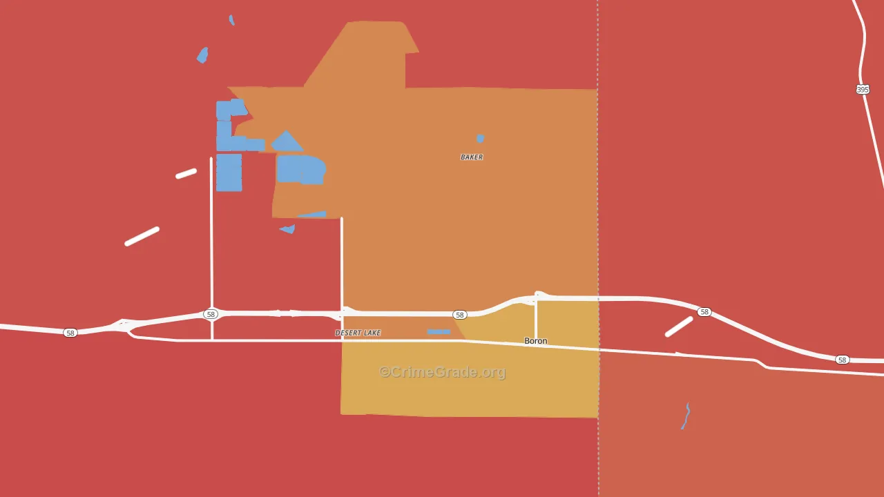 Desert Lake, CA Map of Murder Rates