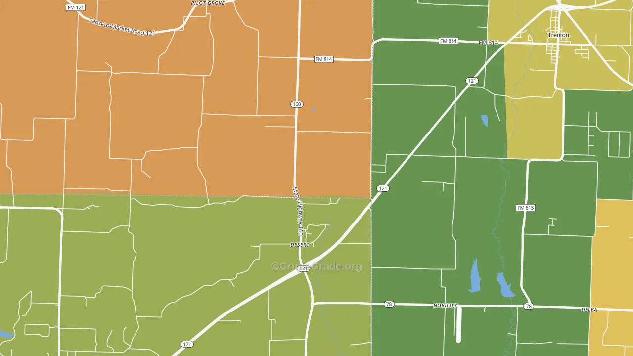 Desert, TX Map of Murder Rates