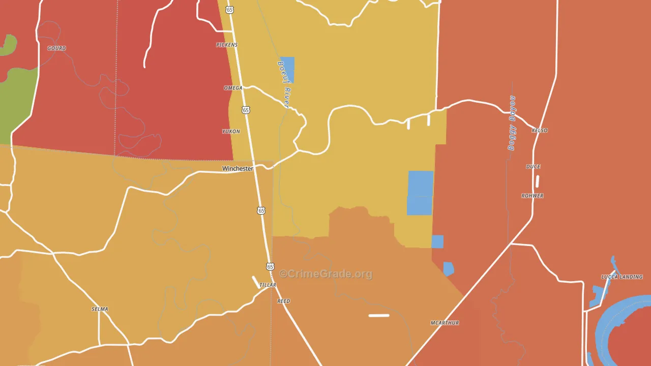 Desha County, AR Map of Murder Rates