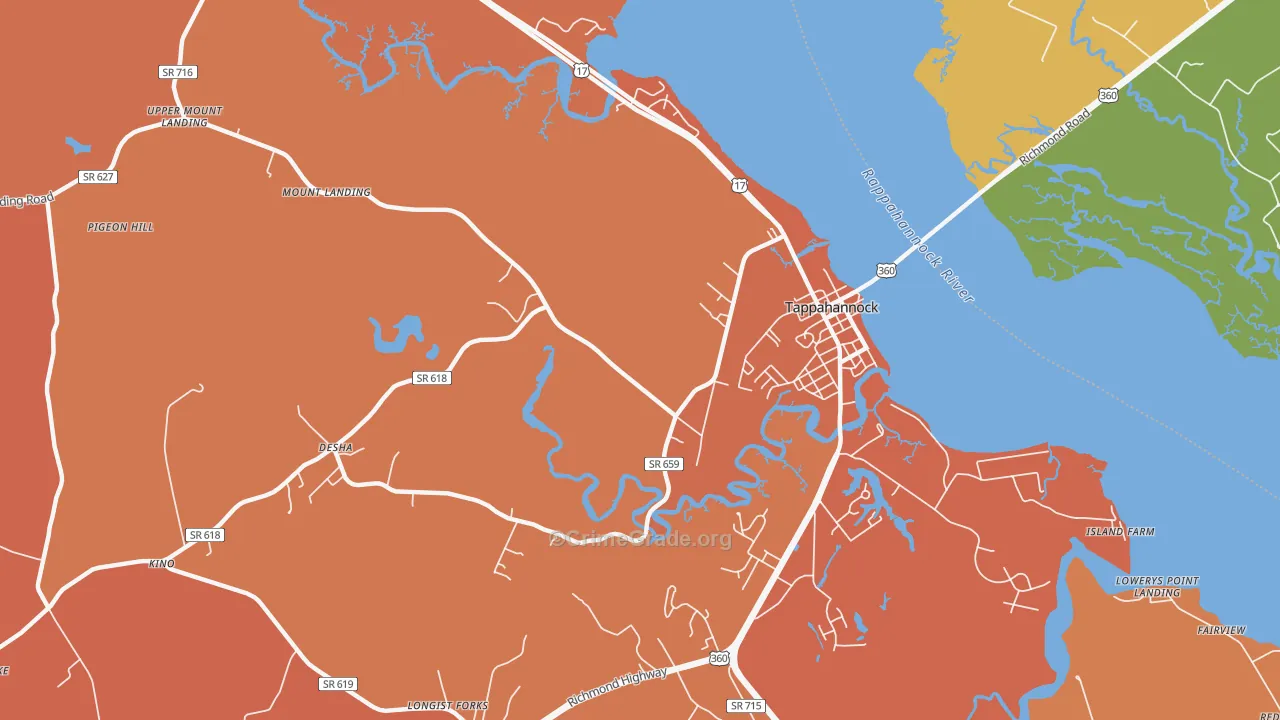 Desha, VA Map of Murder Rates