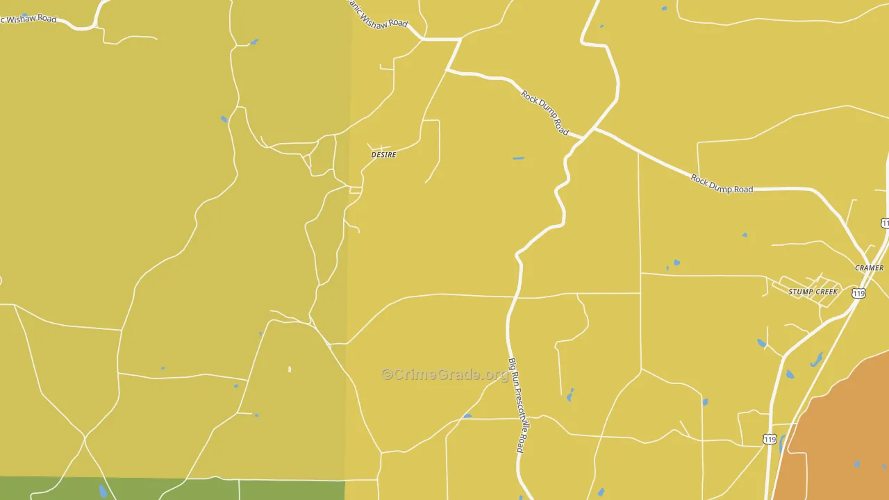 Desire, PA Map of Murder Rates