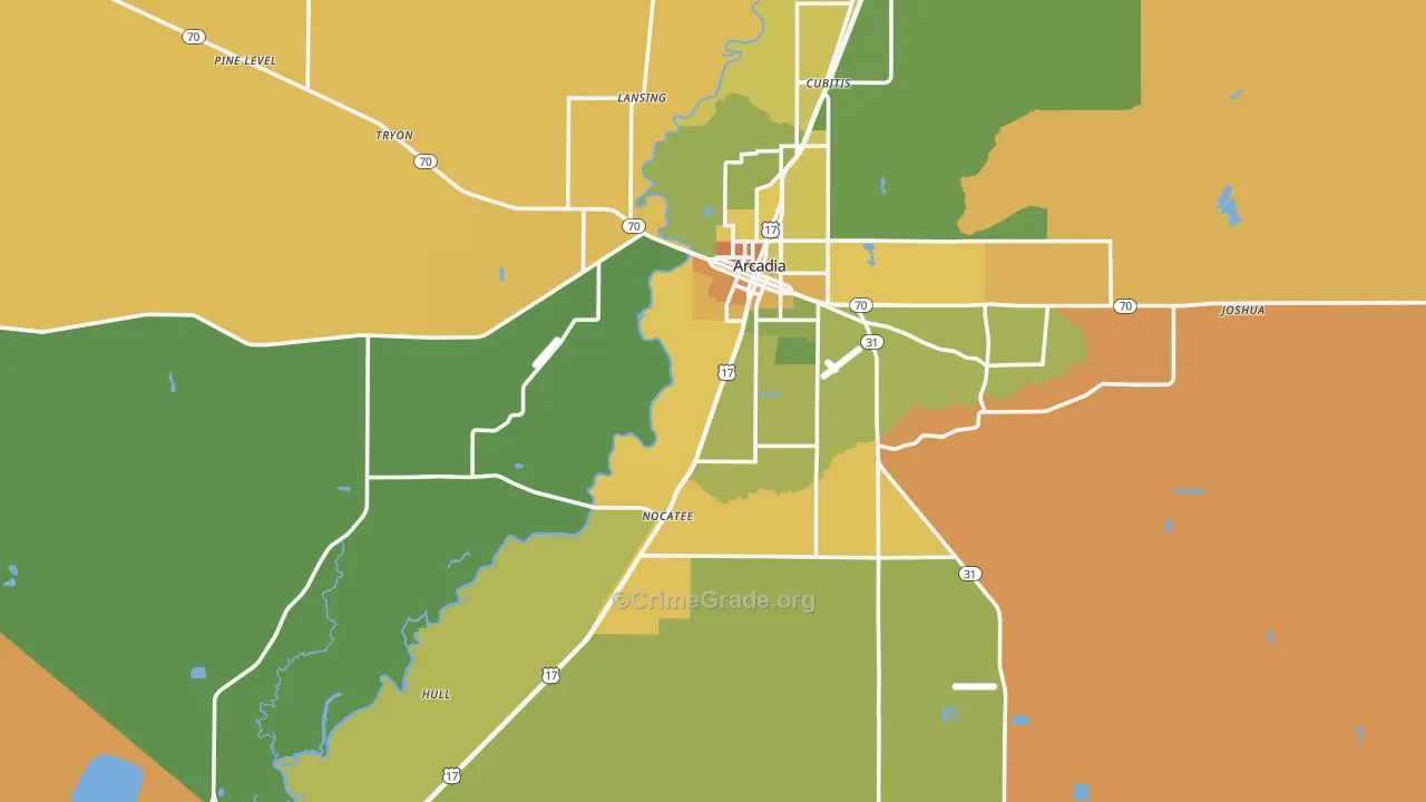 DeSoto County, FL Map of Murder Rates