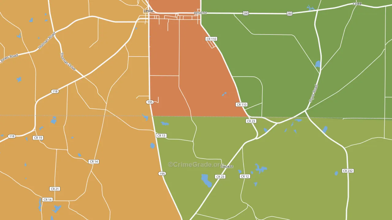 DeSoto, GA Map of Murder Rates