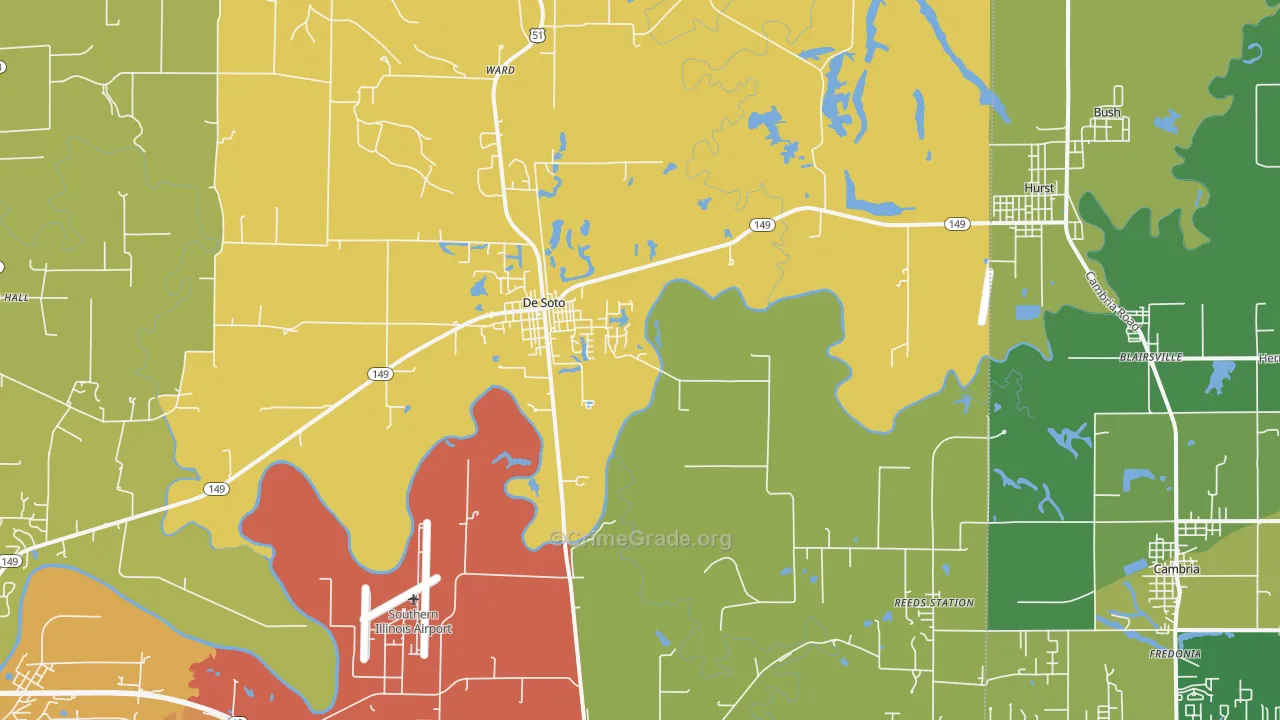 DeSoto, IL Map of Murder Rates