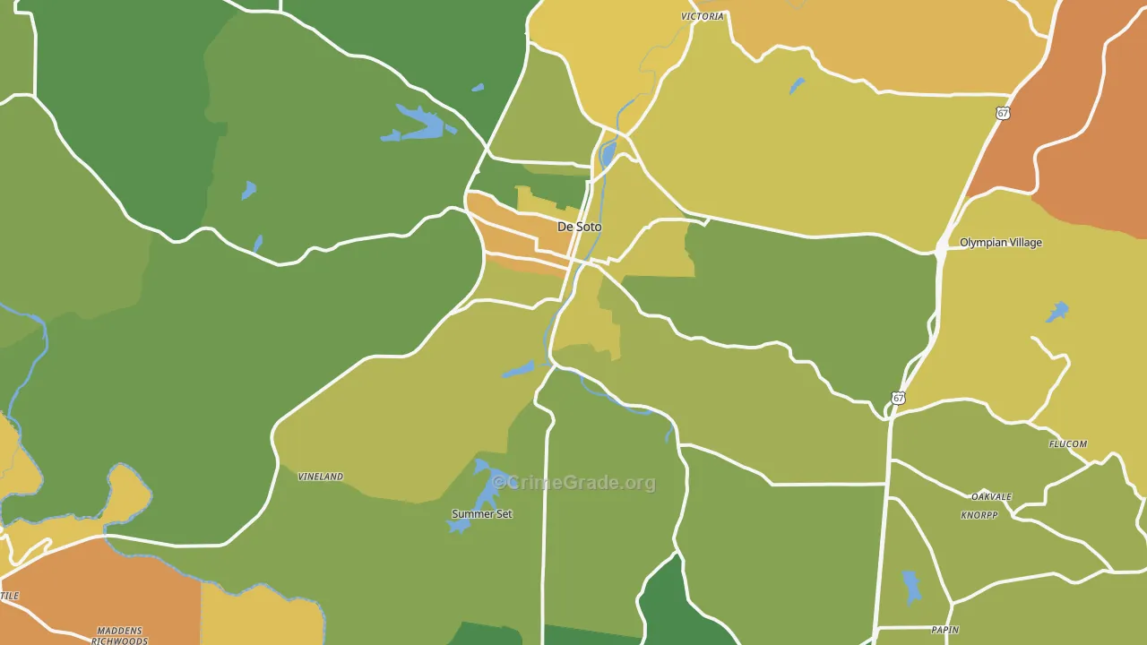 DeSoto, MO Map of Murder Rates