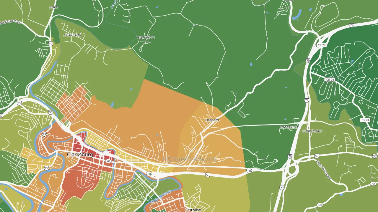 Despard, WV Map of Murder Rates