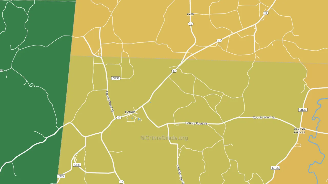 Detroit, AL Map of Murder Rates