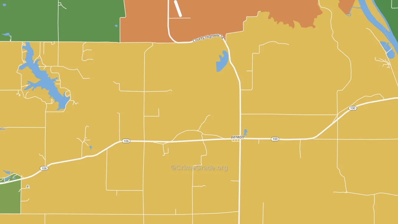 Detroit, IL Map of Murder Rates