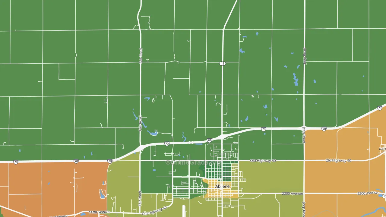 Detroit, KS Map of Murder Rates