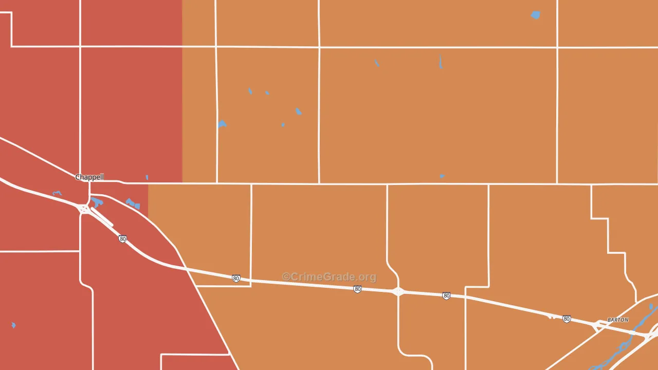 Deuel County, NE Map of Murder Rates