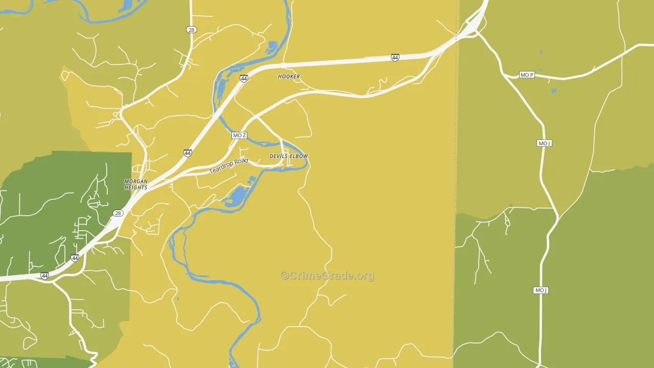 Devils Elbow, MO Map of Murder Rates
