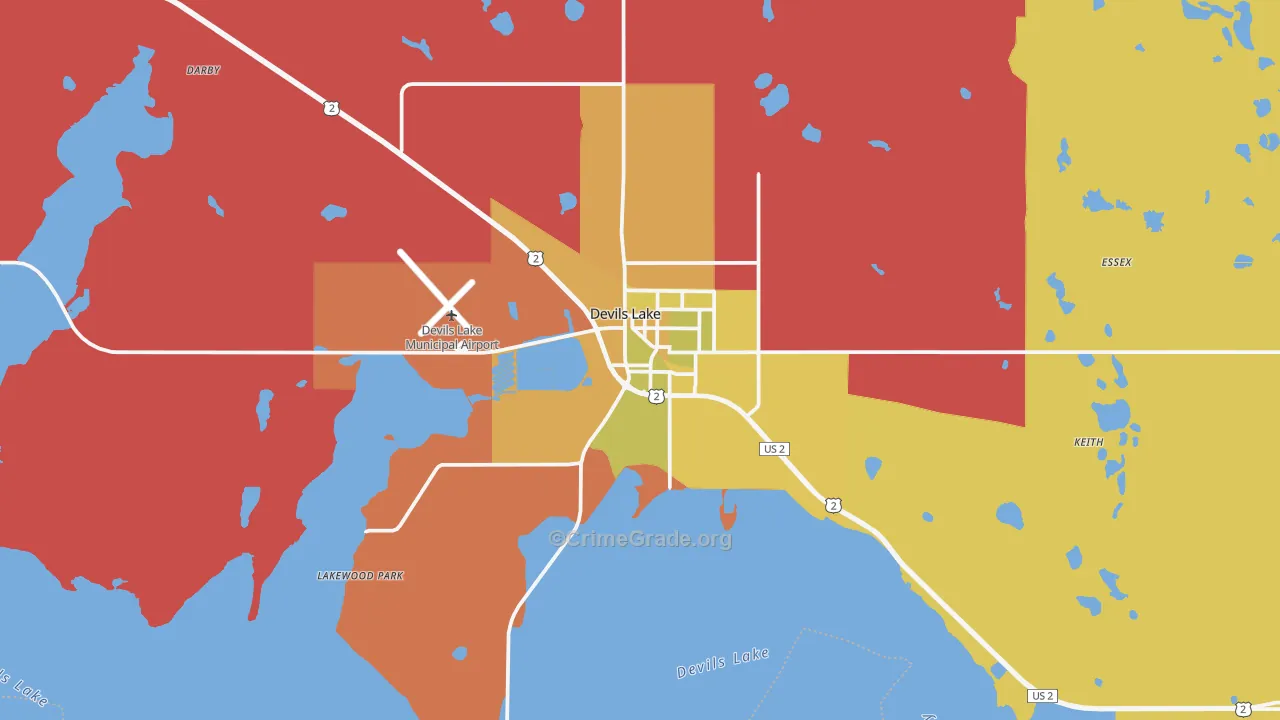 Devils Lake, ND Map of Murder Rates