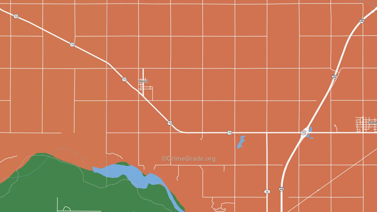 DeVol, OK Map of Murder Rates