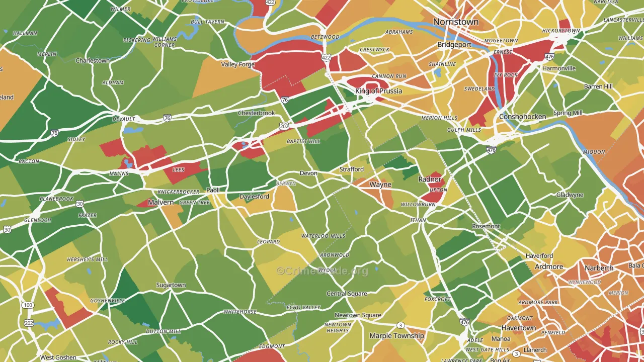Devon, PA Map of Murder Rates