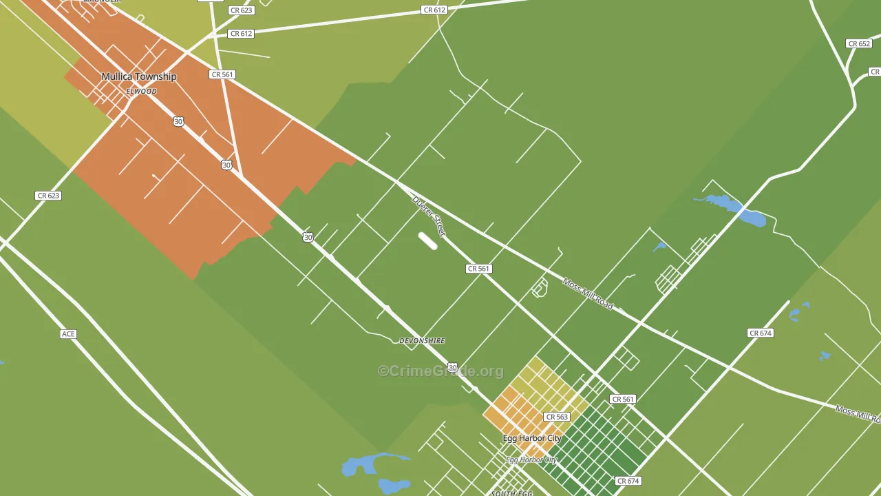 Devonshire, NJ Map of Murder Rates