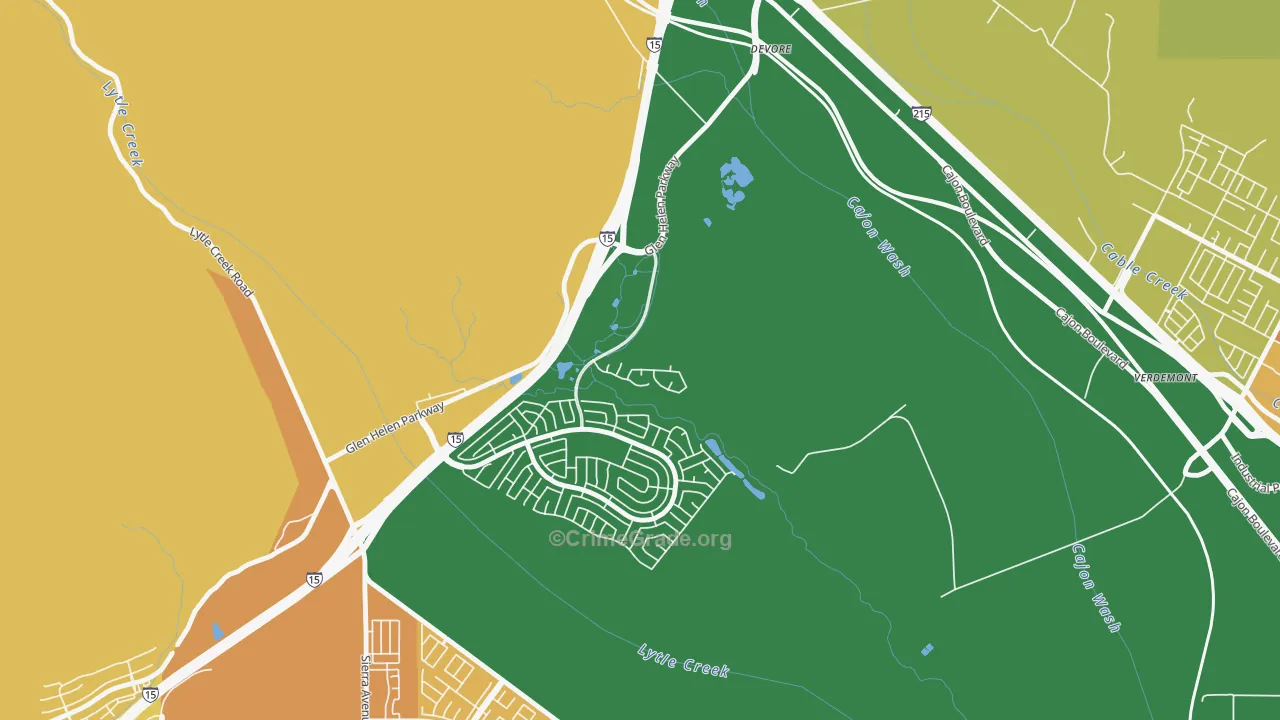 Devore, CA Map of Murder Rates