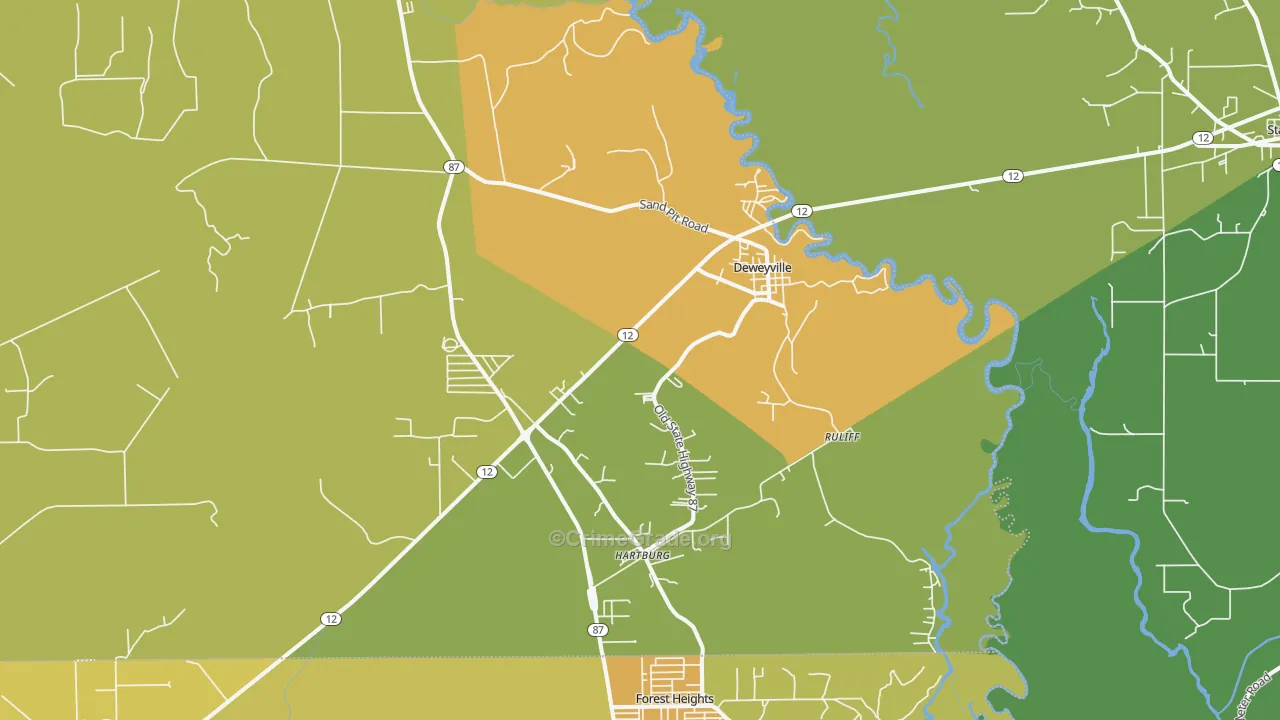 Deweyville, TX Map of Murder Rates