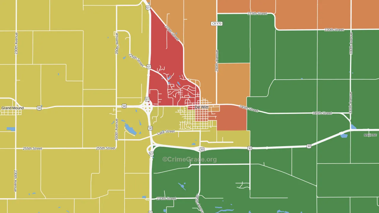 DeWitt, IA Map of Murder Rates