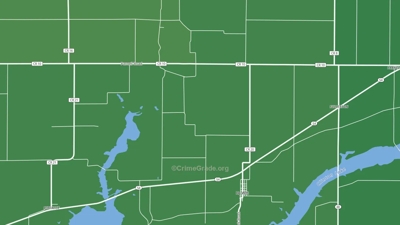 Dewitt, IL Map of Murder Rates