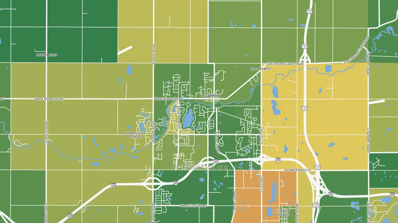 Dewitt, MI Map of Murder Rates
