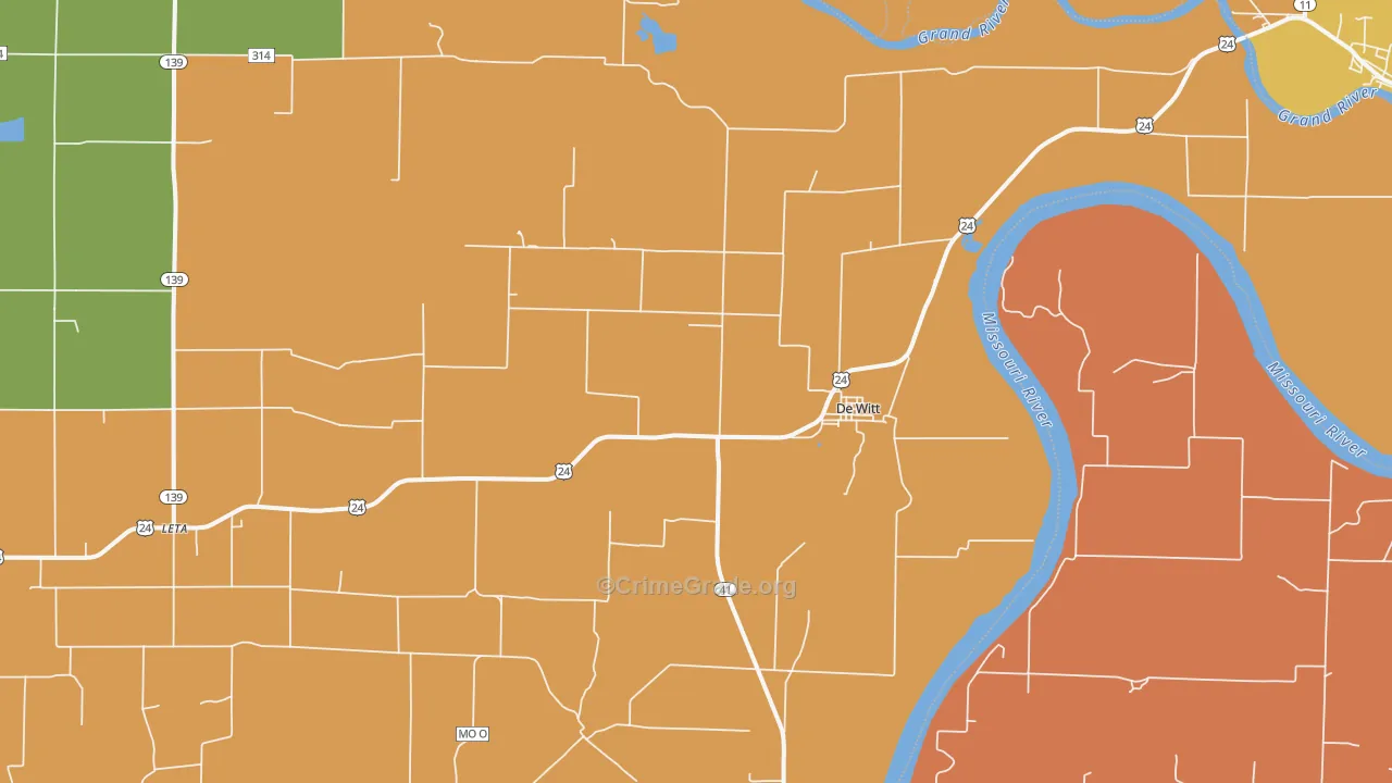 DeWitt, MO Map of Murder Rates