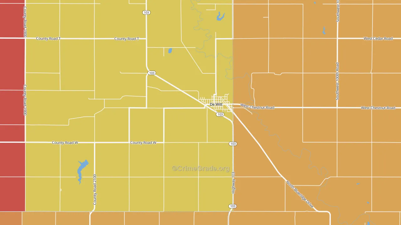DeWitt, NE Map of Murder Rates