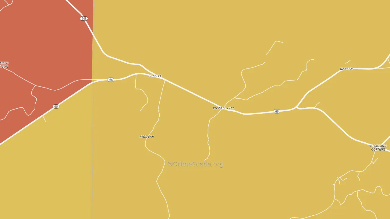 DeYoung, PA Map of Murder Rates
