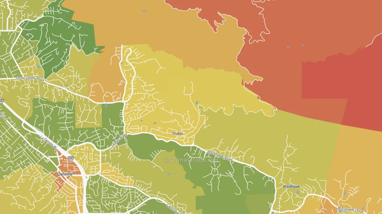 Diablo, CA Map of Murder Rates