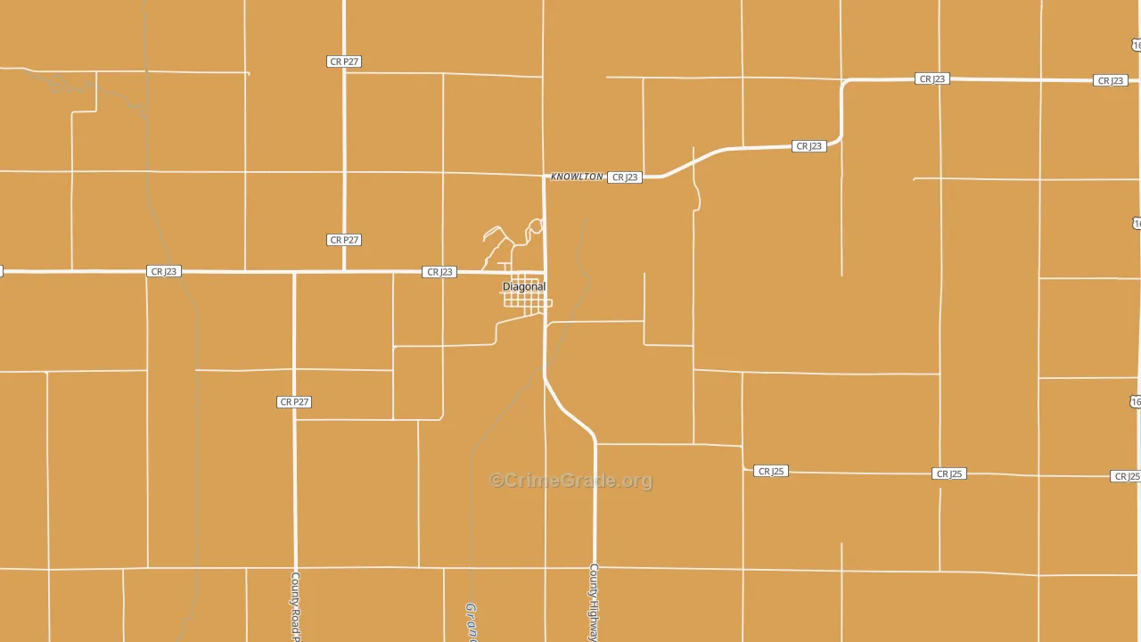 Diagonal, IA Map of Murder Rates