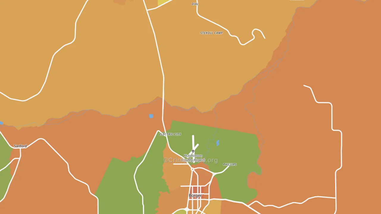 Dial, TX Map of Murder Rates